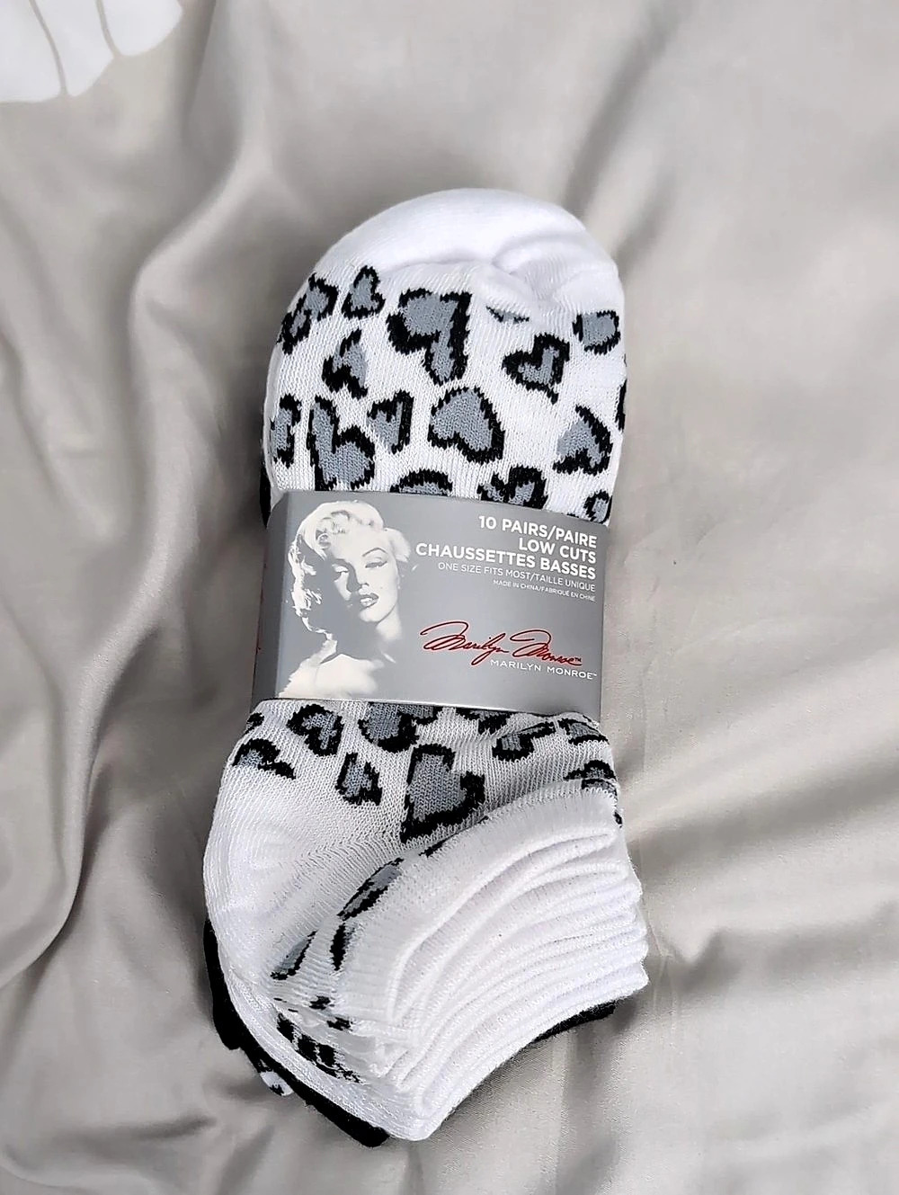 Marilyn Monroe Low Cut Socks 10 Pairs White & Black New